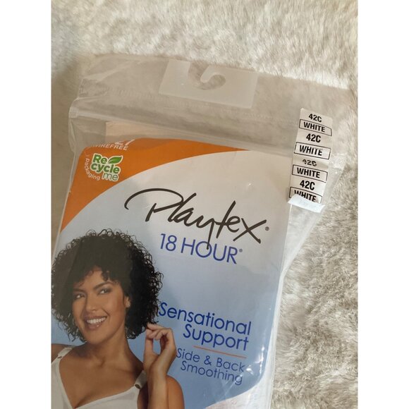 Playtex 18 Hour Sensational Support Wireless Bra 20/27 WHITE 42C - Picture 3 of 7